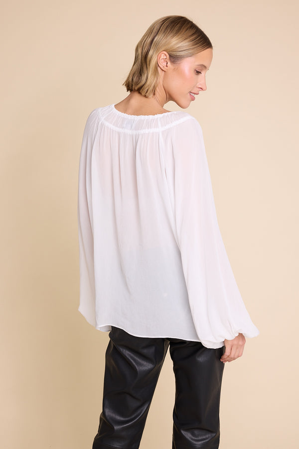 Line Of Oslo Tessa Chiffon Top Blouse Creme 091