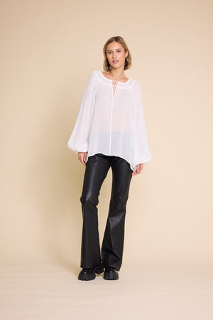 Line Of Oslo Tessa Chiffon Top Blouse Creme 091