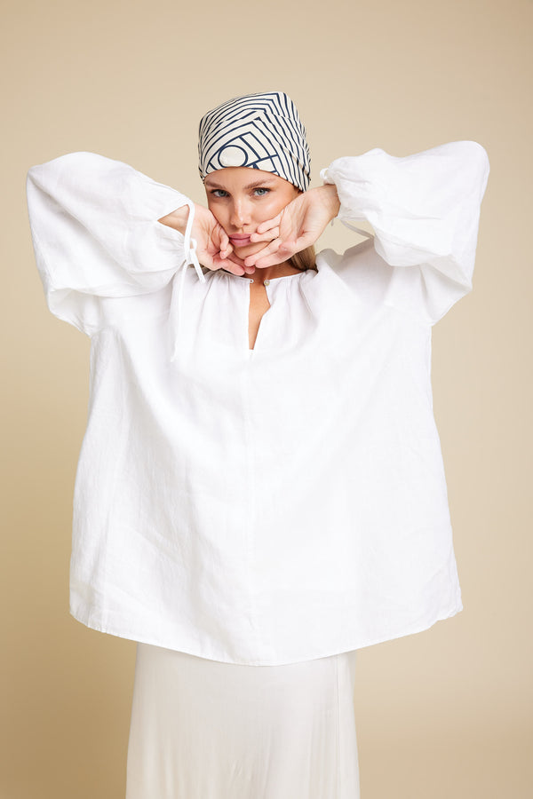 Line Of Oslo Tex Linen Blouse Blouse White 001