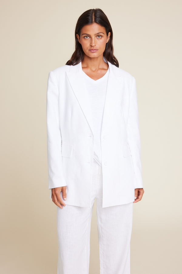 Line Of Oslo The Kid 25 Linen Blazer Blazer White 001