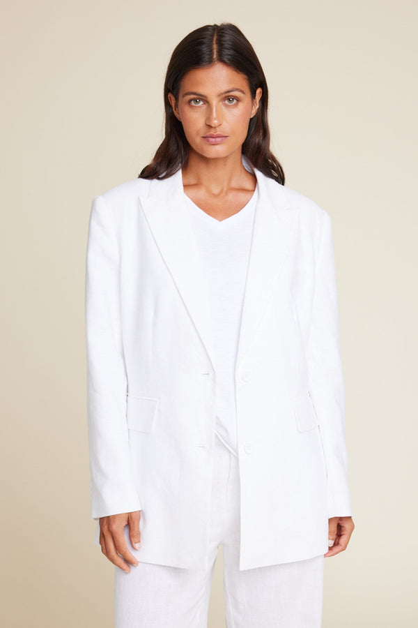Line Of Oslo The Kid 25 Linen Blazer Blazer White 001