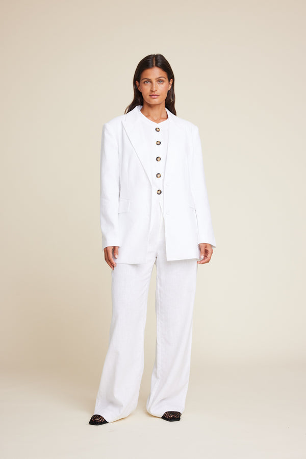 Line Of Oslo The Kid 25 Linen Blazer Blazer White 001