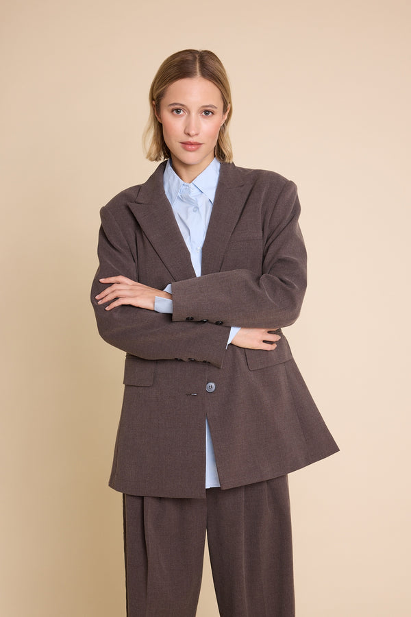 Line Of Oslo The Kid Wool Blazer Blazer Brown 063
