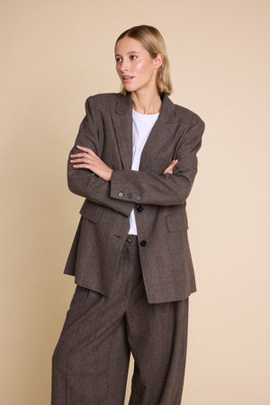 Line Of Oslo The Kid Wool Check Blazer Blazer As is 136