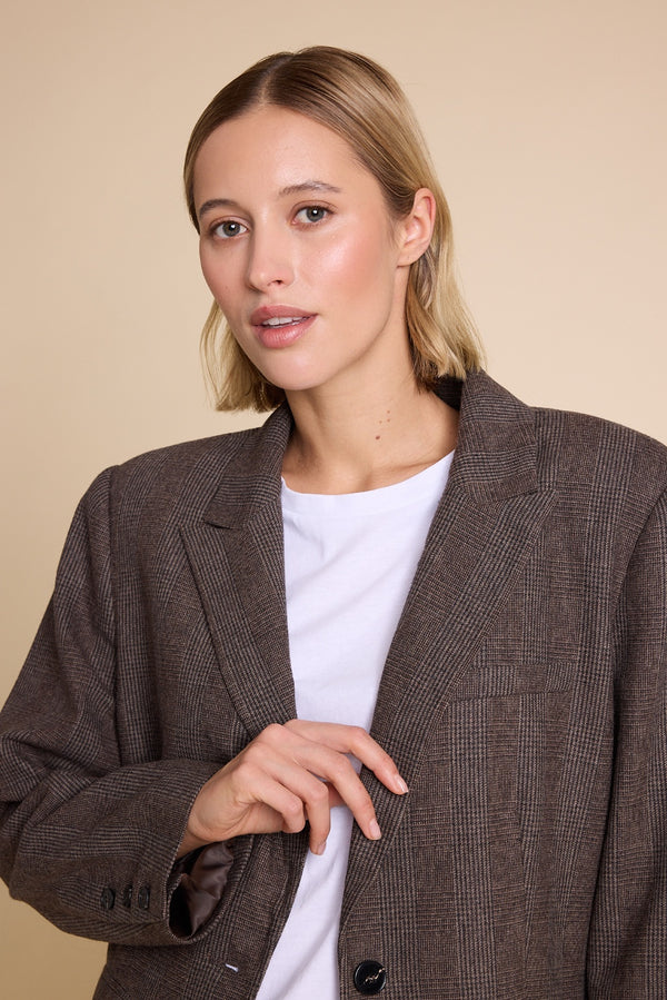 Line Of Oslo The Kid Wool Check Blazer Blazer As is 136