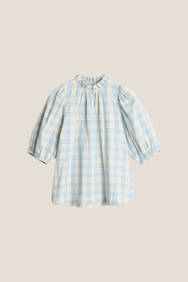 Line Of Oslo Tutti Check Blouse Blouse Light Blue 003