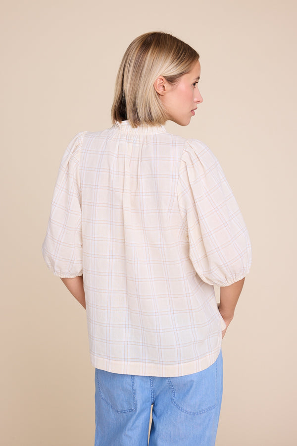Line Of Oslo Tutti Check Blouse Blouse Sand 069