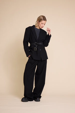 Line Of Oslo Ursula Solid Bukse Trouser Black 097