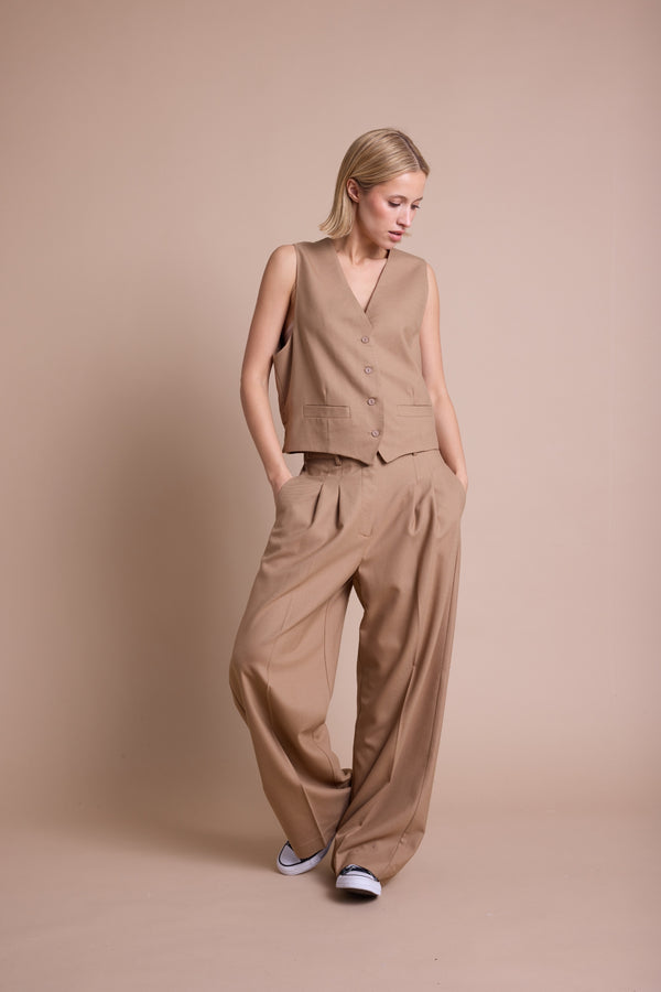 Line Of Oslo Ursula Solid Bukse Trouser Camel 061