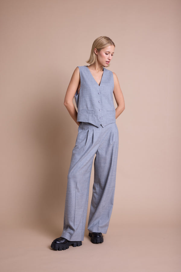 Line Of Oslo Ursula Solid Bukse Trouser Grey 005