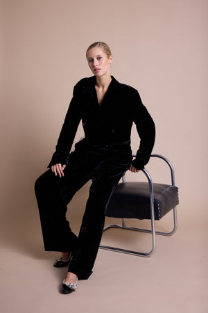 Line Of Oslo Ursula Velvet Bukse Trouser Black 097