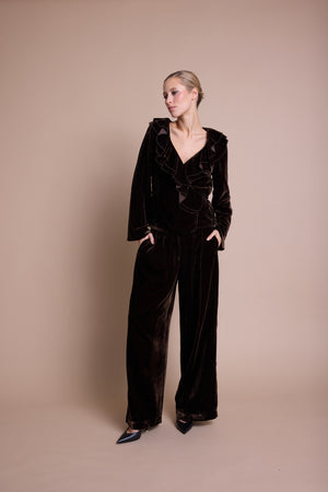 Line Of Oslo Ursula Velvet Bukse Trouser Brown 063
