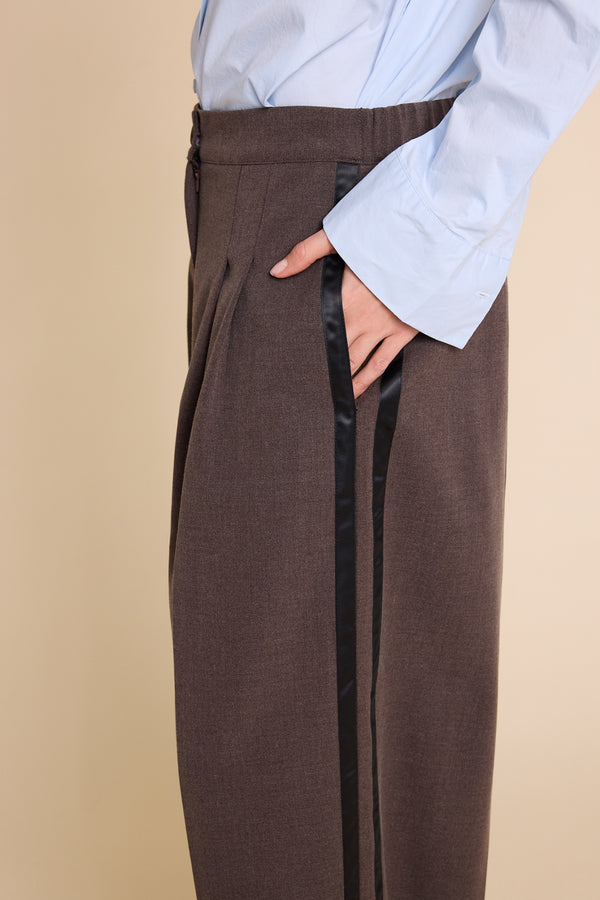 Line Of Oslo Ursula Wool Stripe Trousers Trouser Brown w/ stripe 240
