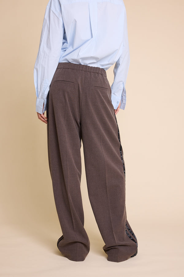 Line Of Oslo Ursula Wool Stripe Trousers Trouser Brown w/ stripe 240