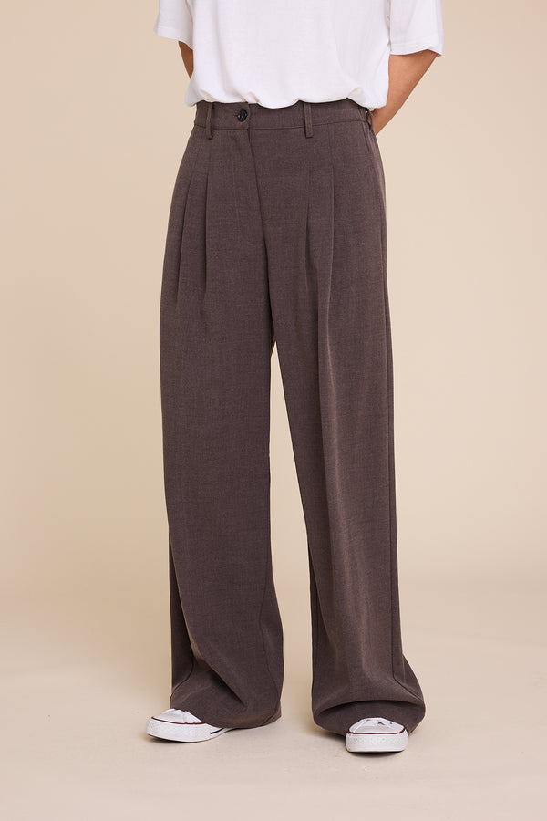Line Of Oslo Ursula Wool Trouers Trouser Brown wo/ stripe