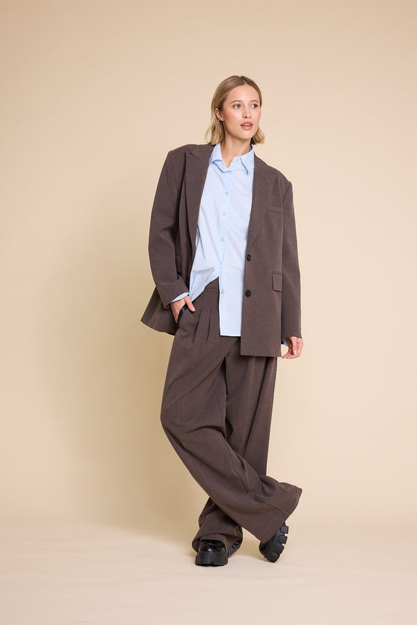 Line Of Oslo Ursula Wool Trouers Trouser Brown wo/ stripe