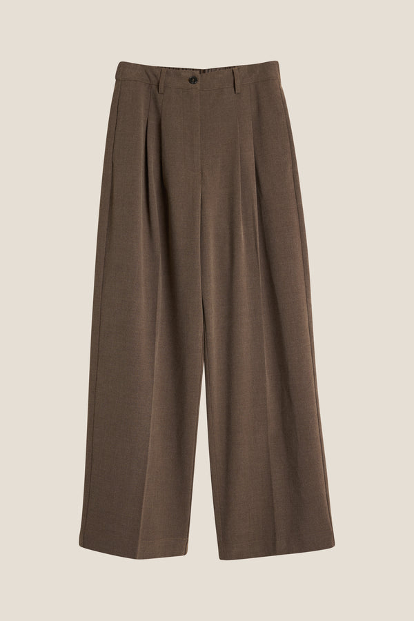 Line Of Oslo Ursula Wool Trouers Trouser Brown wo/ stripe