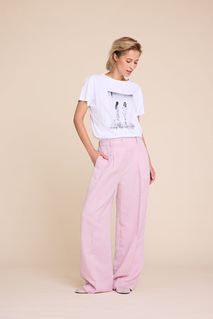 Line Of Oslo Ursula Linen Trousers Trouser Pink 002