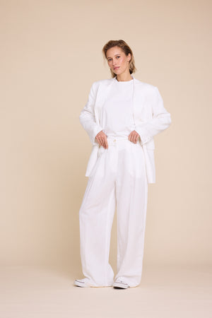 Line Of Oslo Ursula Linen Trousers Trouser White 001