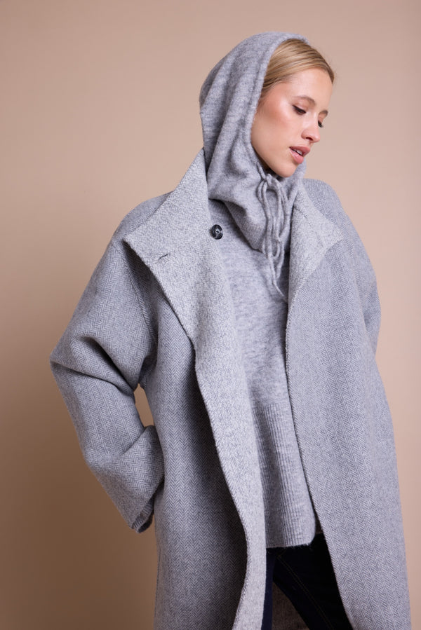 Line Of Oslo Warm Strikket Balaclava  Grey Melange 006