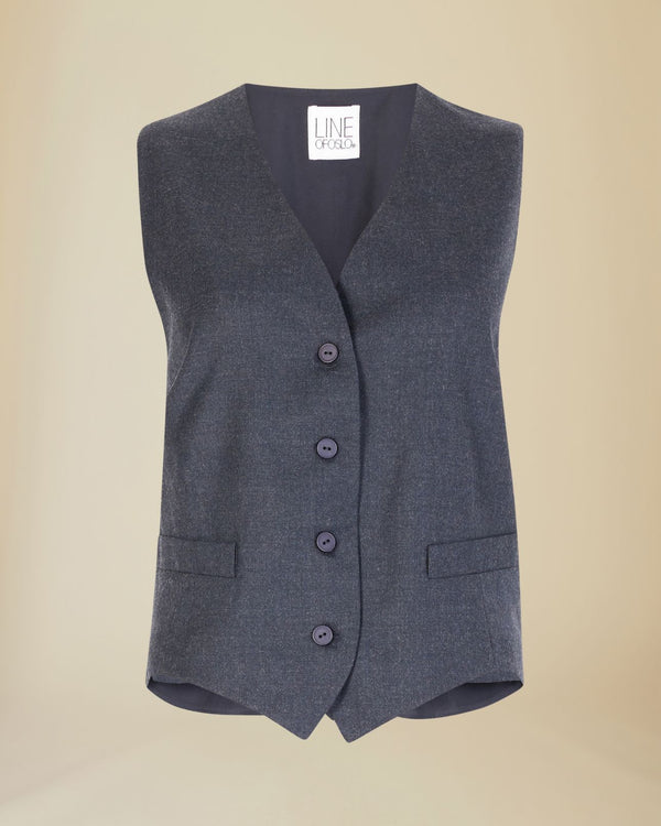 Line Of Oslo West Solid Vest Antracite 004