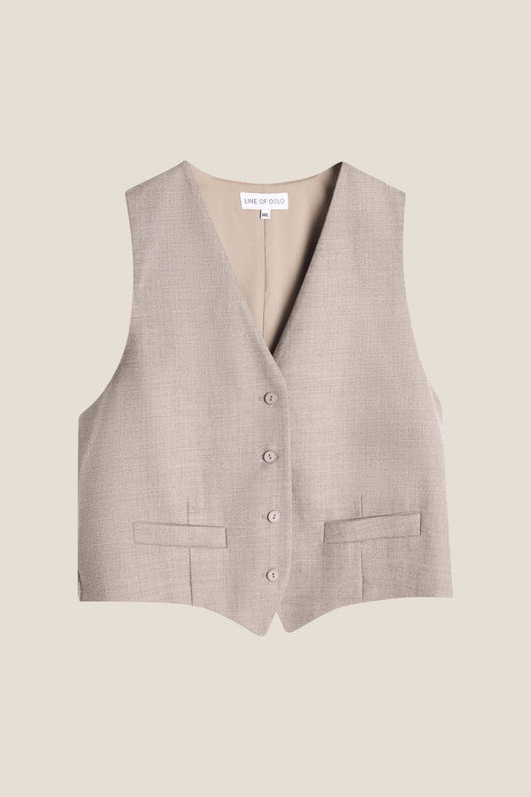 Line Of Oslo West Solid Vest Sand 069