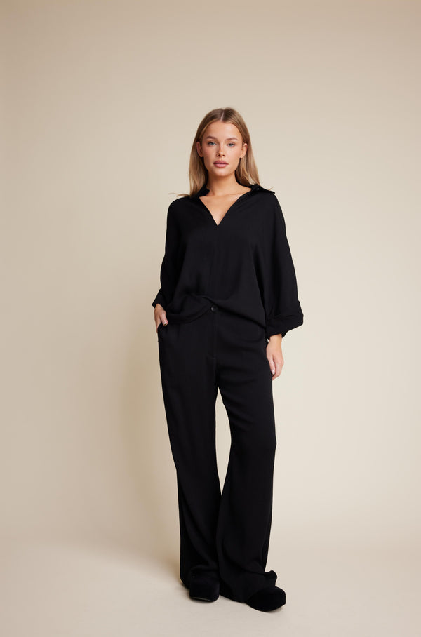 Line Of Oslo Winger Solid Trousers Trousers Black 097