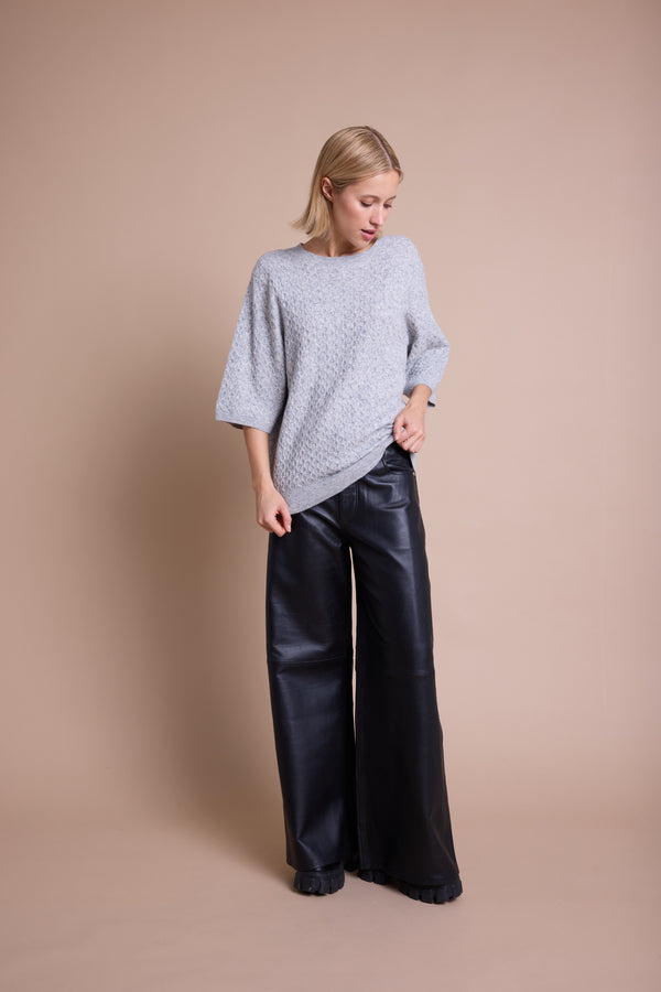 Line Of Oslo Yak Calm Strikket Topp Knitted sweater Grey Melange 006