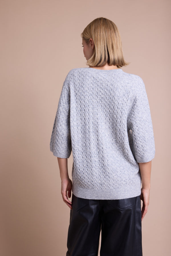 Line Of Oslo Yak Calm Strikket Topp Knitted sweater Grey Melange 006