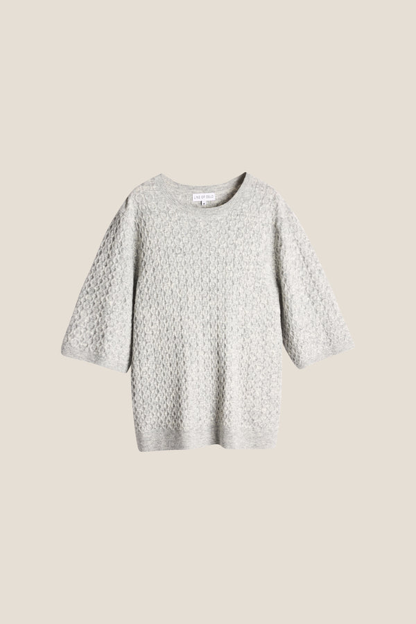 Line Of Oslo Yak Calm Strikket Topp Knitted sweater Grey Melange 006