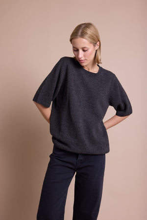 Line Of Oslo Yak Strikket Topp  Antracite 004
