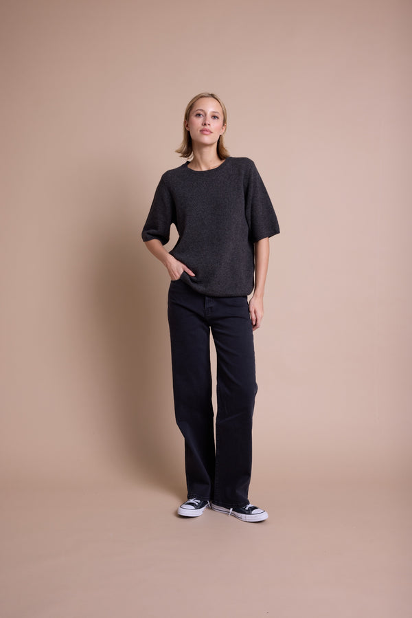 Line Of Oslo Yak Strikket Topp  Antracite 004