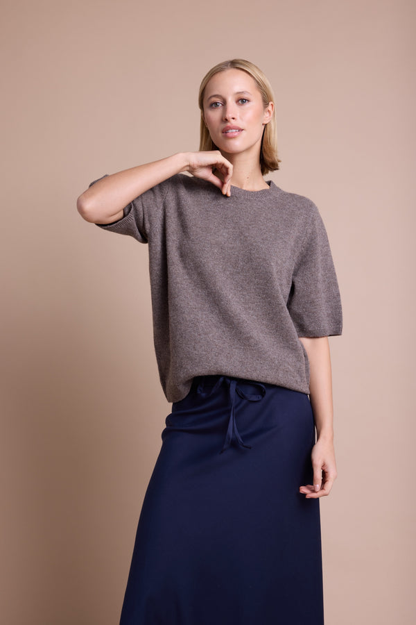 Line Of Oslo Yak Strikket Topp  Brown 063