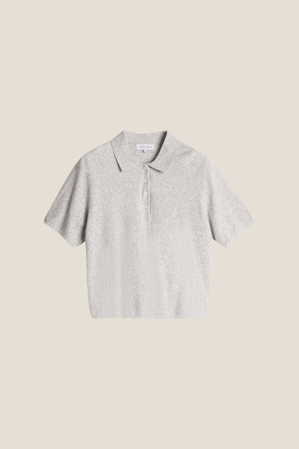 Line Of Oslo Yasmin Knitted T-shirt Top Grey Melange 006