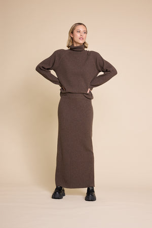 Line Of Oslo Zelda Skirt Knitted skirt Brown 063