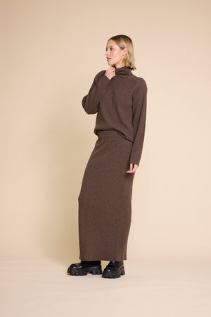 Line Of Oslo Zelda Skirt Knitted skirt Brown 063